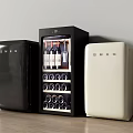 Modern Smeg Black White Stylish Refrigerators With Glass Door Wine Cooler