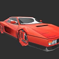 Red Sports Car With Streamlined Body And Unique Modern Design