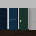 Modern Hinged Doors In Various Colors With Simple Design For Interior Spaces 3d model