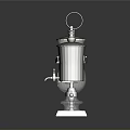 Vintage Glass Coffee Pot With Metal Stand And White Base For Home Decor