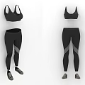 Stylish Black Athletic Sports Bra And Leggings With Workout Shoes