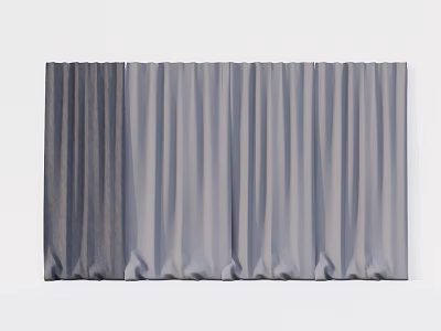 Modern Minimalist Gray Curtains With Soft Fabric And Elegant Drape Design 3d model