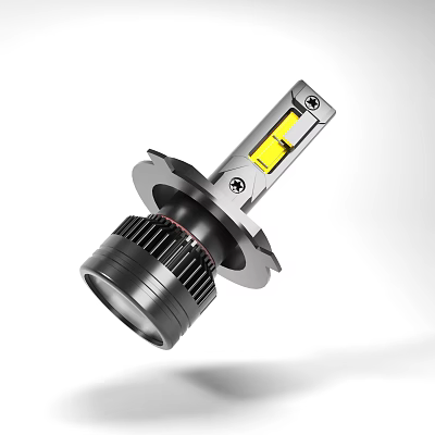Car LED Headlight With High Power Bright Yellow Chip And Metal Heat Sink Housing Design 3d model
