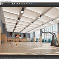 Modern Basketball Gymnasium Sports Stadium Basketball Rack Basket Basketball Game Stadium 3d model