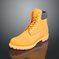 Yellow Work Boots With Gray Collar Orange Sole Durable Laces And Rugged Design