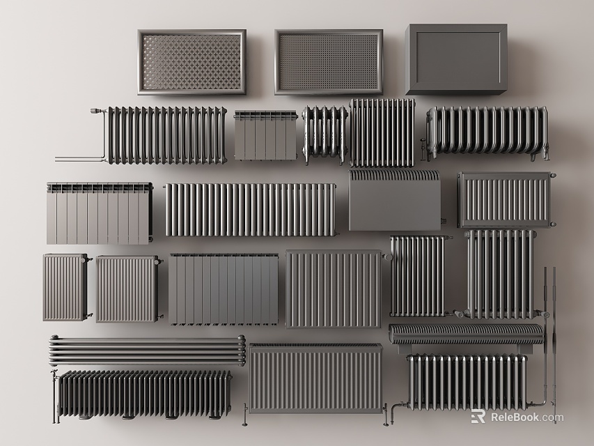 Various Stylish Radiator Designs With Different Models And Finishes For Home Heating 3d model 