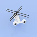 White Multi Rotor Helicopter With Modern Design And Black Windows 3d model