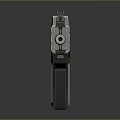 Futuristic Sci Fi Gun Design With Yellow Black Geometric Patterns And Long Barrel