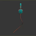 Modern Colorful Computer Headphones With Red Cable And Stylish Design