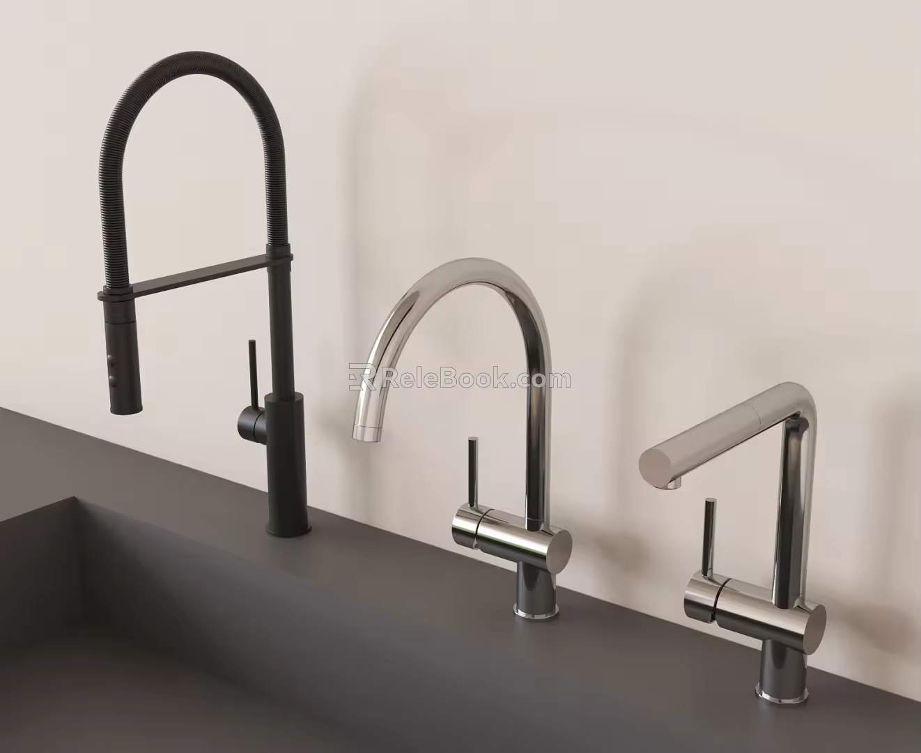 Modern faucet combination 3d model