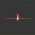 Vibrant Red Airplane Model With Detailed Wings And Shiny Fuselage