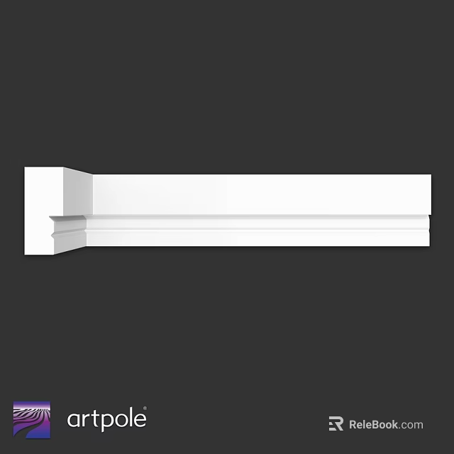 White Architectural Molding Component with Layered Structure and Smooth Surface 3d model 