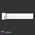White Architectural Molding Component with Layered Structure and Smooth Surface