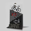 GANT Bike Shop Window Display With Stacked Black Red White Bicycles