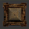 Antique Wooden Tower Model with Intricate Carvings Multi Layer Structure Dome Top and Pillar Support