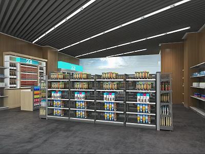 Organized Supermarket Department Store Interior With Shelves Filled With Various Products And Section 21 3d model