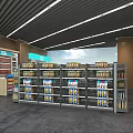 Organized Supermarket Department Store Interior With Shelves Filled With Various Products And Section 21