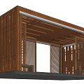 Modern Wooden Pergola Structure With Lattice Panels And Roof Design