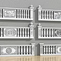 Classical Carved White Railings With Intricate Patterns And Decorative Designs