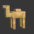 Pixel Art Camel Character With 3D Block Design And Smooth Surface Reflection 3d model