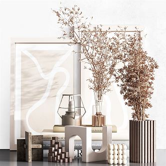 Modern Ornaments Combination Decorations Ornaments Furnishings Vase Dried Branches Flowers 3d model