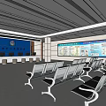 Modern Public Service Hall With Bright Interior Waiting Area Seats And Reception Desk