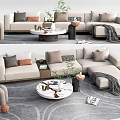 Modern Sofa Coffee Table Combination Multiplayer Sofa Corner Sofa 3d model