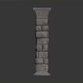 Elegant Architectural Stone Column Showcasing Layered Structure And Intricate Carvings