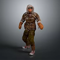 Game And Movie Character In Thick Fur Hat Brown Coat Pants With Frosty Boots Gloves