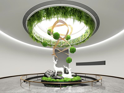 Modern indoor landscape sketch plants indoor landscape indoor landscape bryophytes model