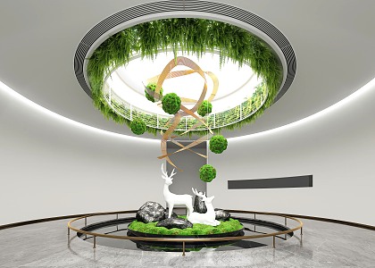 Modern indoor landscape sketch plants indoor landscape indoor landscape bryophytes 3d model