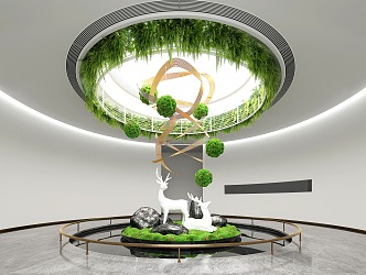 Modern indoor landscape sketch plants indoor landscape indoor landscape bryophytes 3d model