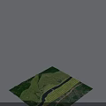 Modern Cable Stayed Bridge With Tower Over River And Green Farmland Hills