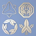 Intricate Metallic Carvings With Geometric Patterns And Floral Motifs On Blue Background