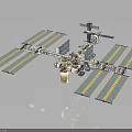 International Space Station Structure With Solar Panels And Orbital Modules In Space 3d model