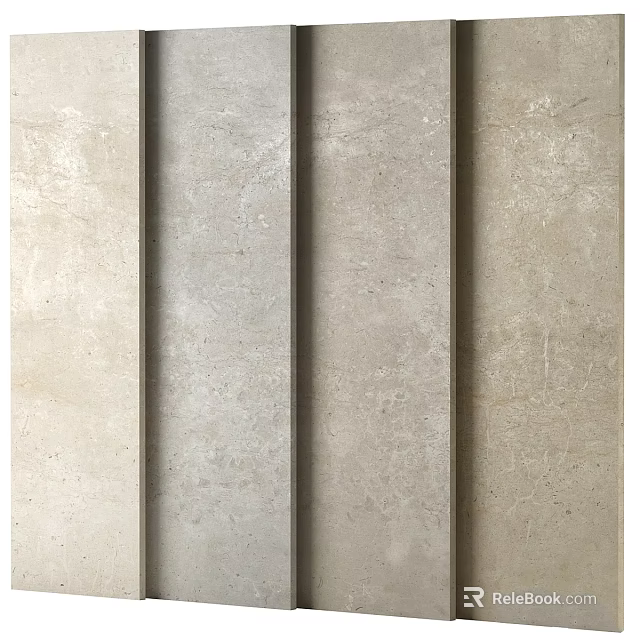 Textured Building Components With Light Gray Beige And Natural Stone Surface Textures 3d model 