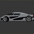 Silver Super Car With Sleek Aerodynamic Design Rear Spoiler And Black Wheels