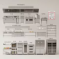 Commercial Kitchen Appliances With Stainless Steel Cabinets Storage Racks And Cooking Tools