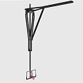 Durable Basketball Sports Equipment Cantilever Hoop With Steel Frame Backboard And Net