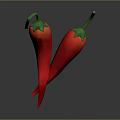 Vibrant Fresh Red Chili Peppers With Green Stems On Dark Reflective Background For Healthy Cooking