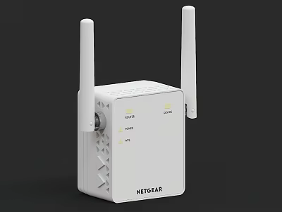 NETGEAR Wireless Router With Dual Antennas For Home Network Setup 3d model