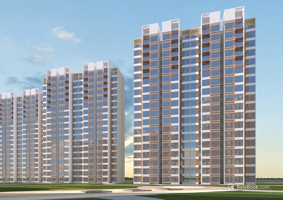 Modern High Rise Residential Building With Glass Facade Balconies And Contemporary Design 3d model 