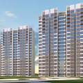 Modern High Rise Residential Building With Glass Facade Balconies And Contemporary Design