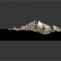 3D Mountain Landscape Model Showcasing Rocky Peaks Valleys And Natural Terrain Details