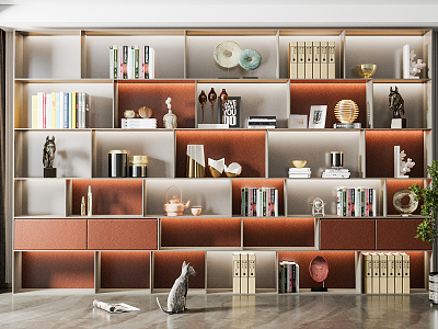 Modern Bookcase Decorative Cabinet 3d model