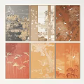 Chinese Traditional Paintings With Mountain Landscapes Birds Bamboo And Flowers For Wall Decor