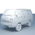 Yellow BAK Van with Classic Retro Exterior and Compact Design 3d model