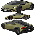 Lamborghini Olive Green Off Road Sports Car With Black Wheels Red Brake Calipers Exterior Design