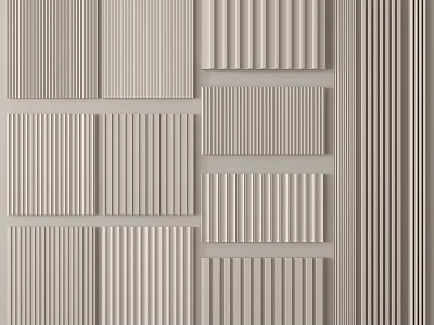 Various Textured Wall Paneling Designs With Grooved And Patterned Surfaces For Interior Decor 3d model