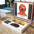 Traditional Stationery Gift Box With Inkstone Writing Brush And Red Pattern Packaging